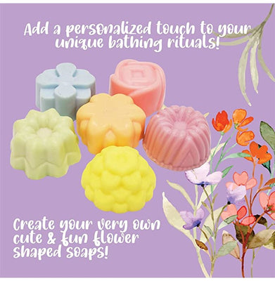 imagKalakaram Melt & Pour Cocoa Butter Floral Soap Making Kit, Soap Making For Kids And Adults, Make 6 Floral Soap, SLS And Paraben Free Cocoa Butter Soap Base, Gifting Soap Making Kit For Loved Ones