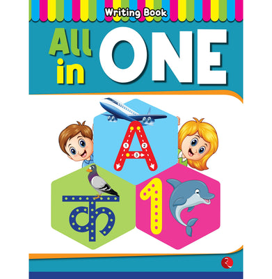 imagAll in one Book : Practice writing book in English and Hindi for Kids : Children Learning book : Numbers Alphabets Moonstone and Rupa Publications India