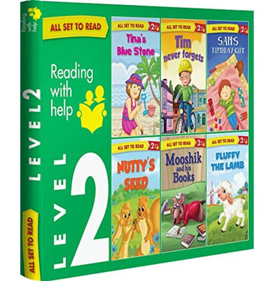 imagAll set to Read: Readers Level 2: Assisted reading with slightly longer sentences: READERS: 6 books in a Green Box Paperback Om Books Editorial Team