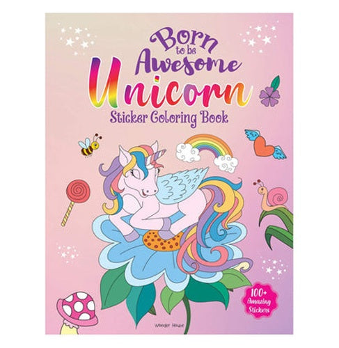 Born To Be Awesome Unicorn:Sticker Color