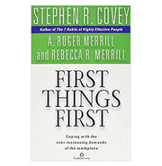 image //www.c...FIRST THINGS FIRST Paperback R. Stephen Covey Books, BOOKS5, December Book Sale, First Things First, Non Discounted Products, Non Fiction, Self Improvement, WBD2025 crossword.in