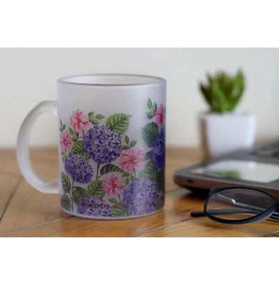 imagHydrangea Frosted Glass Mug