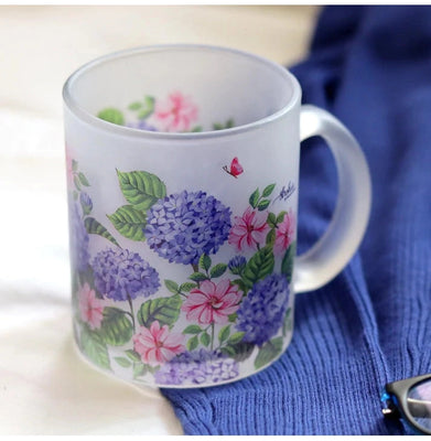 imagHydrangea Frosted Glass Mug