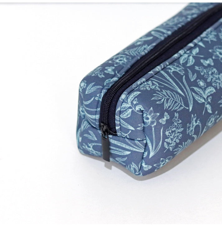 Navy Blue Floral Cosmetic Pouches - Set of 2 - Crossword.in 