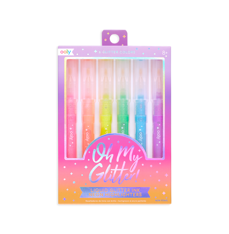 OhMyGlitter! Neon Glitter Highlighters Set Of 6 Sparkle Your Creativity!