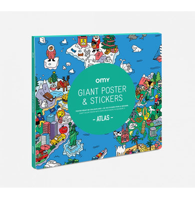 imagOMY Giant Poster + Stickers -Atlas 10%OFF, Beyond Books, BOOKS5, Fashion Stationery, General Stationery, Non Discounted Products, OMY Giant Poster + Stickers -Atlas, Stationery & Gifts crossword.in