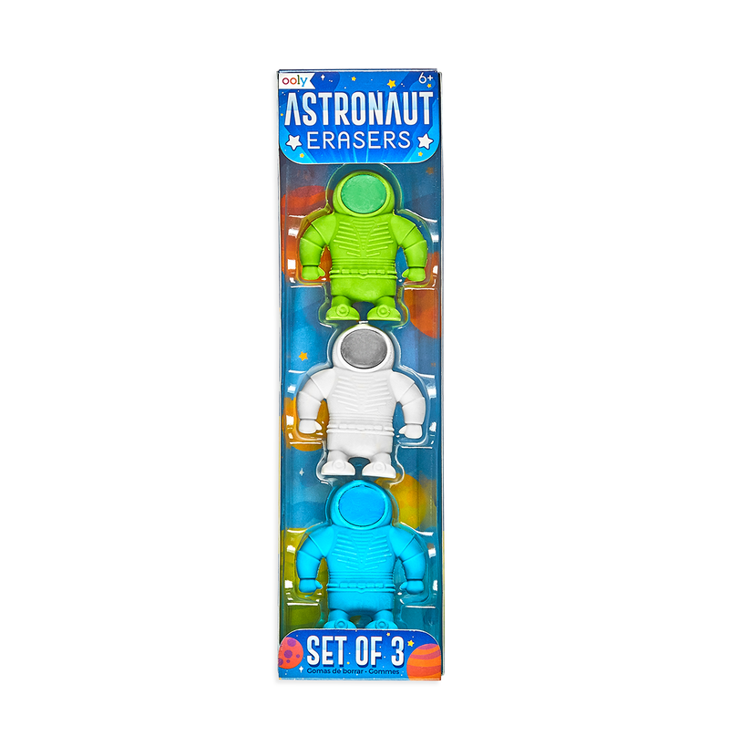 Astronaut Adventure Erasers - Set of 3 Intergalactic Pencil Erasers