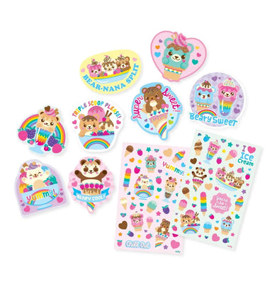 imagOOLY, Beary Sweet Scented Stickers - 2 Sticker Sheets + 8 Jumbo Stickers