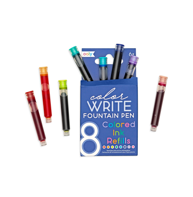 imagOOLY Color Write Colored Fountain Pens Ink Refills - Set of 8