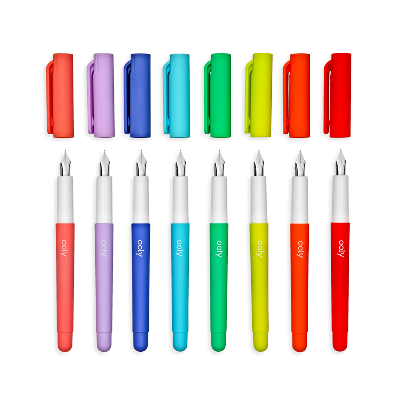 Vibrant 8-Piece Color Write Fountain Pen Set for Creative Writing