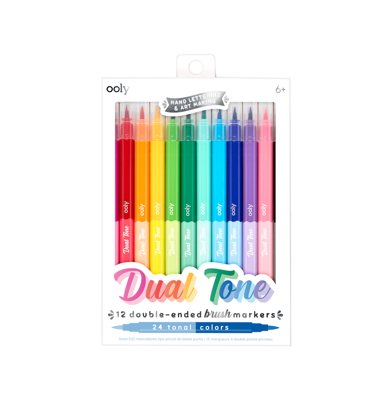 OOLY Dual Tone Double Ended Brush Marker Set of 12/24 Colors