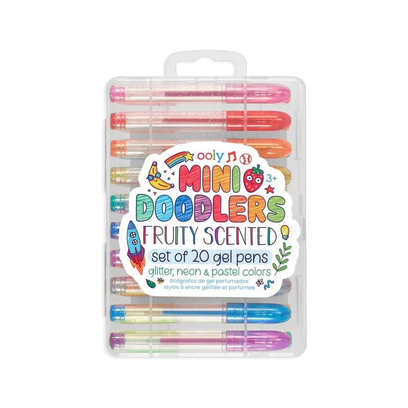Mini Doodlers Fruity Scented Gel Pens Set - 20 Colorful Pens for Endless Creativity