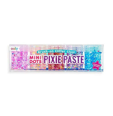 imagOOLY Mini Dots Pixie Paste Glitter Glue w/Brush - 6 PC Set