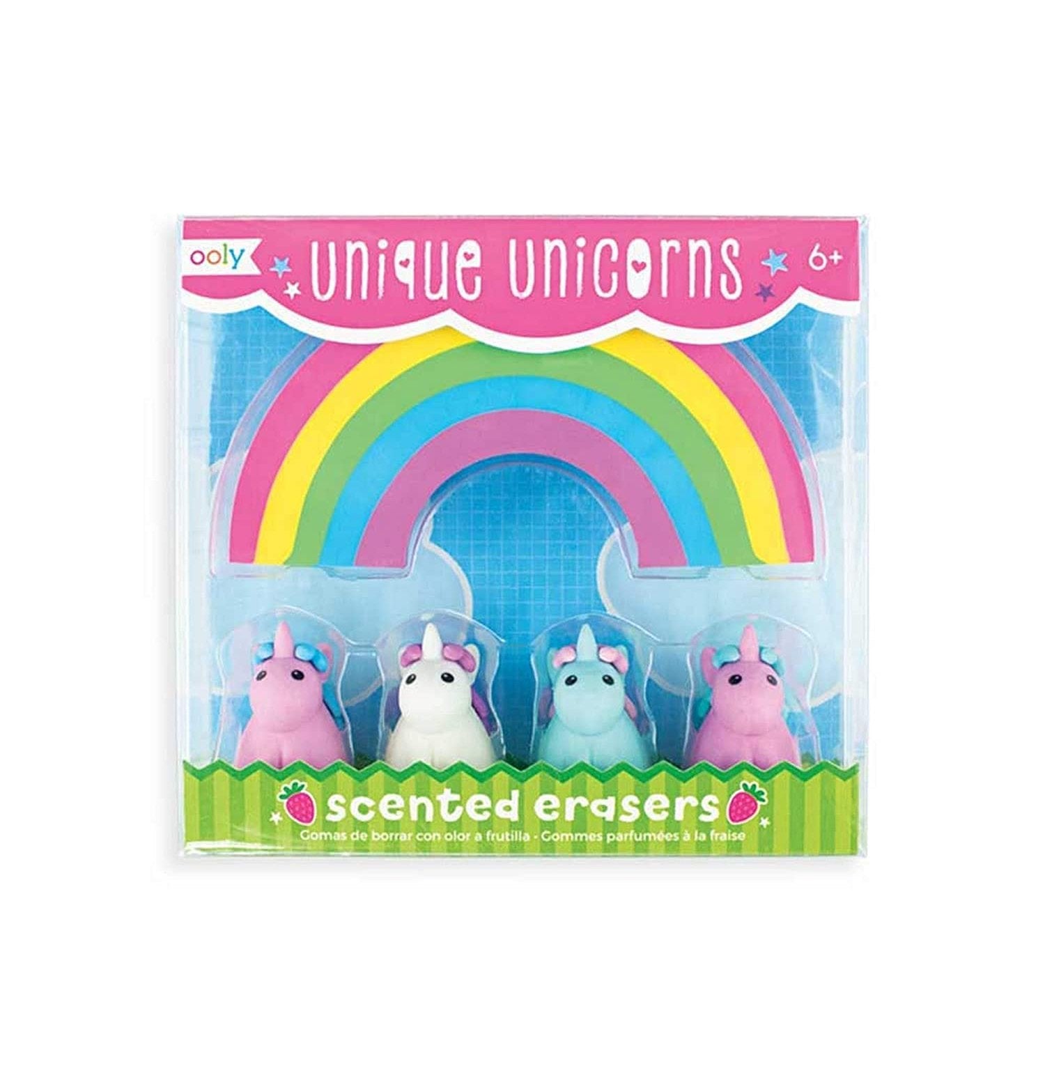 Cute and Colorful OOLY Unique Unicorns Scented Erasers - Set of 5