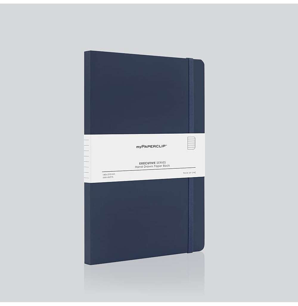 MyPAPERCLIP A5 Executive Hand-Drawn Notebook - Blue Elegance