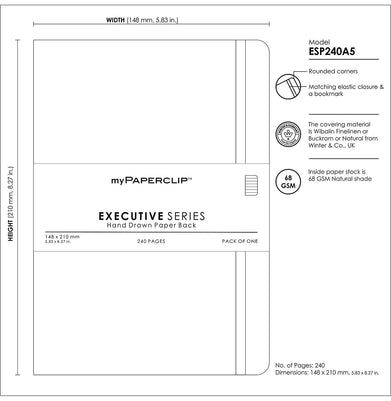imagPaperclip Executive Series Hand Drawn Esp240A5-R Red