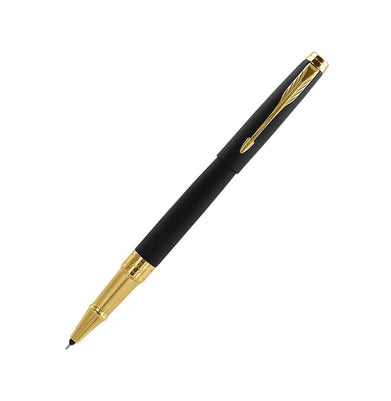 imagParker Aster Matte Black Gold Trim Roller Ball Pen - Crossword.in 