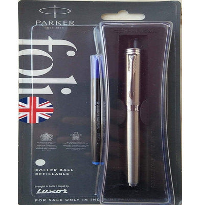 imagParker Folio Stainless Steel Roller Ball Pen Chrome Trim