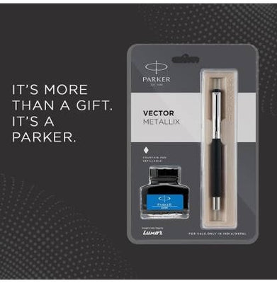 imagParker Vectror Metallix Chrome Trim Fountain Pen