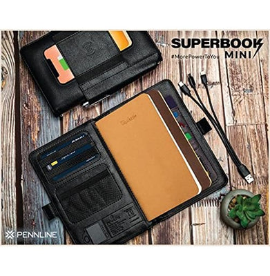 imagPennline Superbook-Mini Organiser With Wireless Charging And 4000mAh Powerbank - Brown
