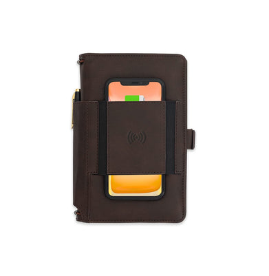 imagPennline Superbook-Mini Organiser With Wireless Charging And 4000mAh Powerbank - Brown