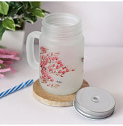 image //www.c...Pink Magnolias Frosted Mason Jar