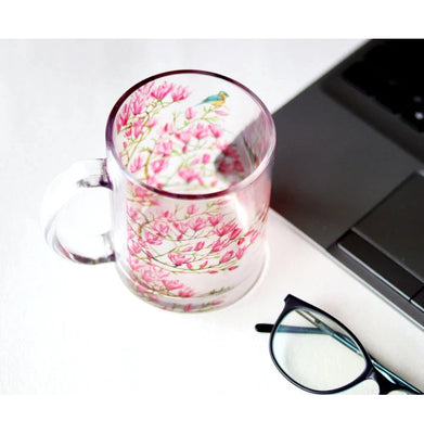 imagPink Magnolias Glass Mug