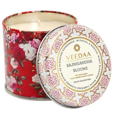 imagRajnigandha Blooms Mason Tin Scented Candle