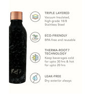 image //www.c...Root7 Stainless Steel Insulated Water Bottle, Black Marble Bottle-500ml