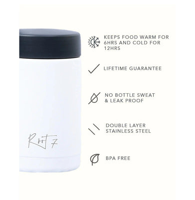 imagRoot7 Stainless Steel Insulated Water Bottle, Polar White Food Pot-500ml