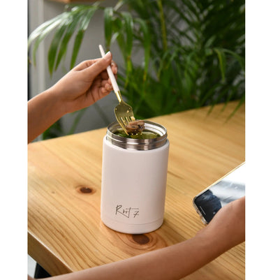 imagRoot7 Stainless Steel Insulated Water Bottle, Polar White Food Pot-500ml