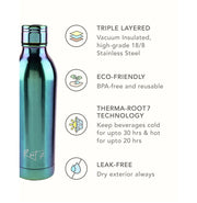 image //www.c...Root7 Stainless Steel Insulated Water Bottle, Polished Rainbow Bottle-500ml