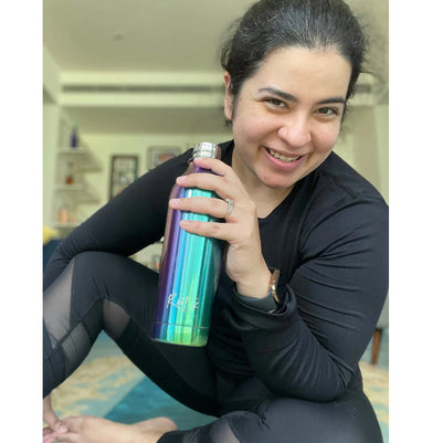 imagRoot7 Stainless Steel Insulated Water Bottle, Polished Rainbow Bottle-500ml