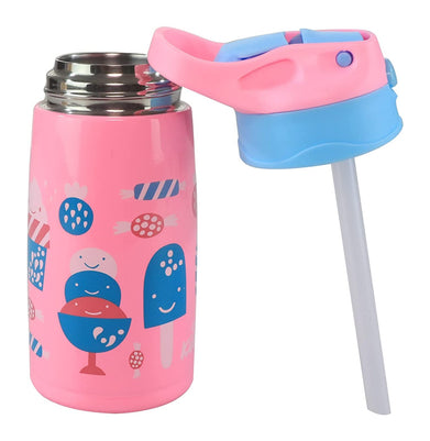 imagSmily Kiddos Insulated water bottle 450ml - ice cream theme pink | Crossword.in