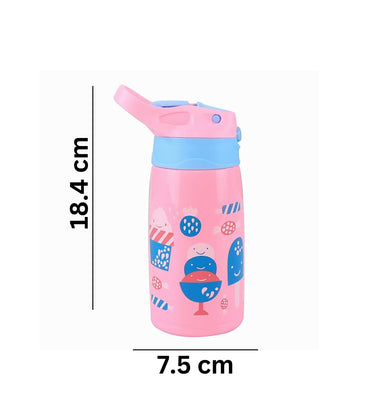 imagSmily Kiddos Insulated water bottle 450ml - ice cream theme pink | Crossword.in