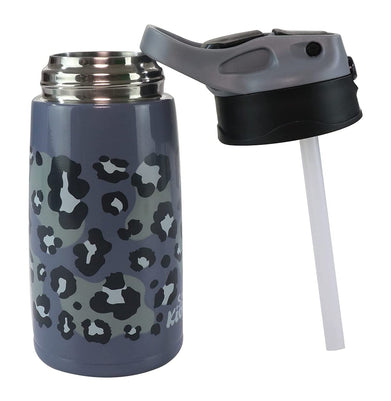 imagSmily Kiddos Insulated water bottle 450ml - leopard Print Grey