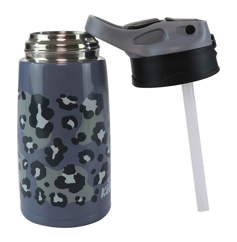 Smily Kiddos Insulated water bottle 450ml - leopard Print Grey | Crossword.in