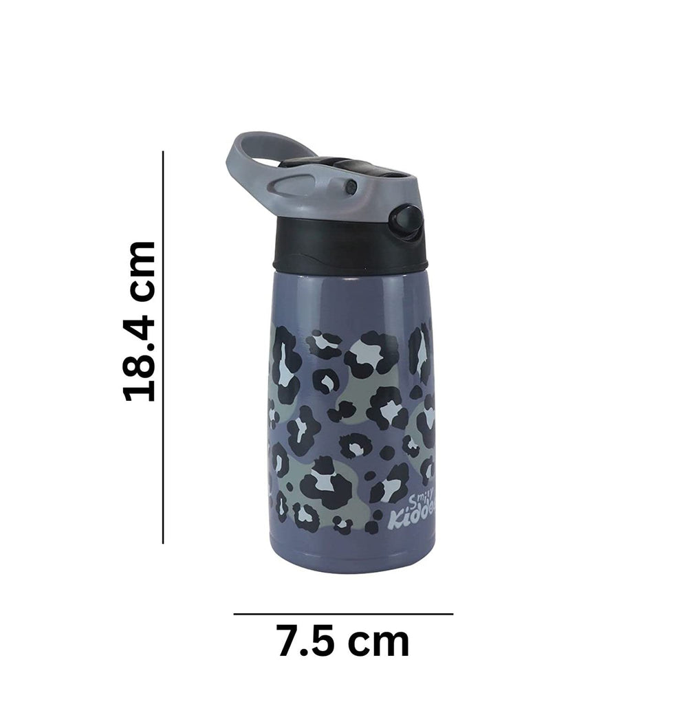 Smily Kiddos Insulated water bottle 450ml - leopard Print Grey | Crossword.in