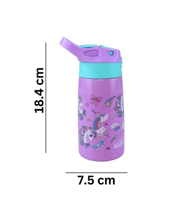 imagSmily Kiddos Insulated water bottle 450ml - unicorn theme Purple