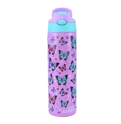 imagSmily Kiddos Insulated water bottle 600ml - Butterfly Theme Purple