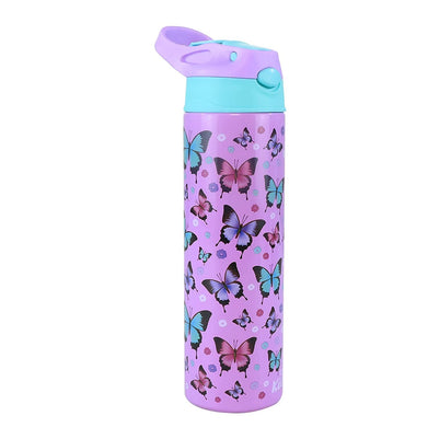 imagSmily Kiddos Insulated water bottle 600ml - Butterfly Theme Purple