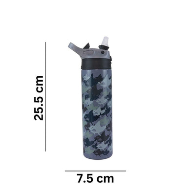 imagSmily Kiddos Insulated water bottle 600ml - Shark Theme Grey