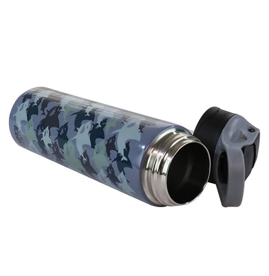imagSmily Kiddos Insulated water bottle 600ml - Shark Theme Grey