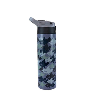 imagSmily Kiddos Insulated water bottle 600ml - Shark Theme Grey