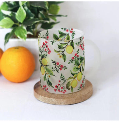 imagZesty Lemon Frosted Glass Mug