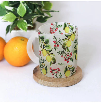 imagZesty Lemon Frosted Glass Mug