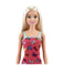 imag4Barbie Doll 11.5 inches with Colorful Butterfly Logo Print Red Dress & Strappy Heels