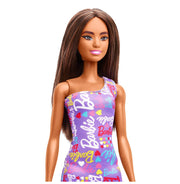 image //www.c...Barbie Dolls Wearing Logo Print Purple Dress
