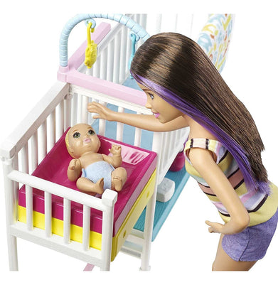 imagBarbie Skipper Baby sitters Nap‘n'Nurture Nursery Dolls and Playset