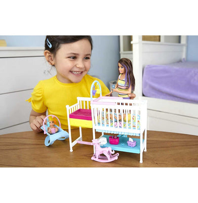 imagBarbie Skipper Baby sitters Nap‘n'Nurture Nursery Dolls and Playset